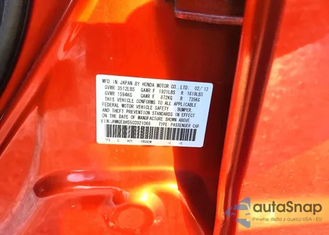 2012 Honda Fit Sport from USA, damaged, VIN JHMGE8H55CC021068